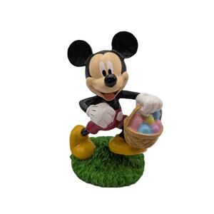 Disney Mickey Mouse Easter Figurine 5" Mickey Carrying Glitter Egg Basket
